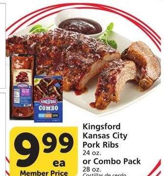Kingsford Kansas City Pork Ribs 24 oz. or Combo Pack 28 oz