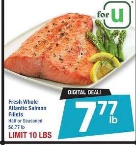 Fresh Whole Atlantic Salmon Fillets - Half or Seasoned $8.77 lb