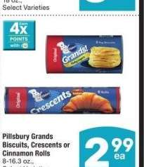 Pillsbury Grands Biscuits, Crescents or Cinnamon Rolls - 8-16.3 oz., Select Varieties