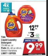 Tide Liquid Laundry Detergent - 73-98 oz. or Pods 25, 42 or 49 ct., Select Varieties