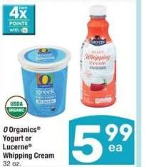O Organics® Yogurt or Lucerne® Whipping Cream
