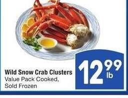 Wild Snow Crab Clusters - Value Pack Cooked, Sold Frozen