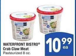 Waterfront BISTRO® Crab Claw Meat - Pasteurized 8 oz.