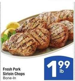 Fresh Pork Sirloin Chops - Bone - In