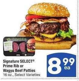 Signature SELECT® Prime Rib or Wagyu Beef Patties - 16 oz., Select Varieties