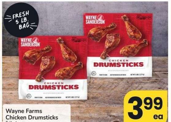 Wayne Farms Chicken Drumsticks - 5 lb. bag