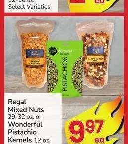 Regal Mixed Nuts 29-32 oz. or Wonderful Pistachio Kernels 12 oz. - Select Varieties