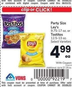 Party Size Lay's 9.75-17 oz. or Tostitos 12.5-13 oz. - Select Varieties