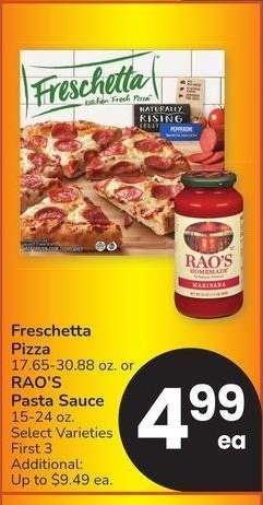 Freschetta Pizza 17.65-30.88 oz. or RAO'S Pasta Sauce 15-24 oz. - Select Varieties
