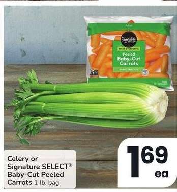 Celery or Signature SELECT® Baby-Cut Peeled Carrots - 1 lb. bag