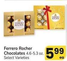 Ferrero Rocher Chocolates - 4.6-5.3 oz. Select Varieties