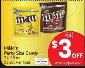 M&M's Party Size Candy - 34-38 oz. Select Varieties