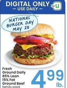 Ground Daily 85% Lean 15% Fat Ground Beef