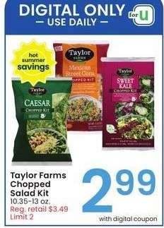 Taylor Farms Chopped Salad Kit - 10.35-13 oz.
Reg. retail $3.49