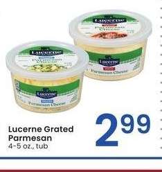Lucerne Grated Parmesan - 4-5 oz., tub