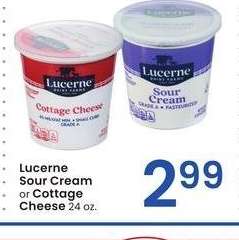 Lucerne Sour Cream or Cottage Cheese - 24 oz.