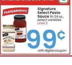 Signature Select Pasta Sauce - 16-24 oz., select varieties