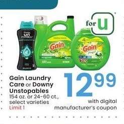 Gain Laundry Care or Downy Unstopables - 154 oz. or 24-60 ct., select varieties