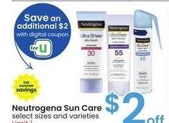 Neutrogena Sun Care - select sizes and varieties