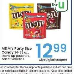 M&M's Party Size Candy - 34-38 oz., stand up pouches, select varieties