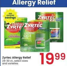 Zyrtec Allergy Relief - 24-30 ct., select sizes and varieties
