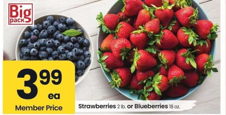 Strawberries 2 lb. or Blueberries 18 oz.