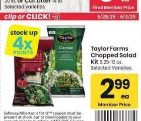 Taylor Farms Chopped Salad Kit - 9.25-13 oz. Selected Varieties.