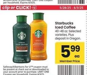 Starbucks Iced Coffee - 40-48 oz. Selected varieties.