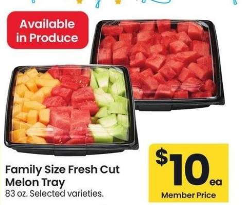 Family Size Fresh Cut Melon Tray - 83 oz. Selected varieties.