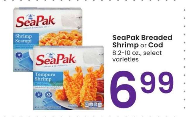 SeaPak Breaded Shrimp or Cod - 8.2-10 oz., select varieties