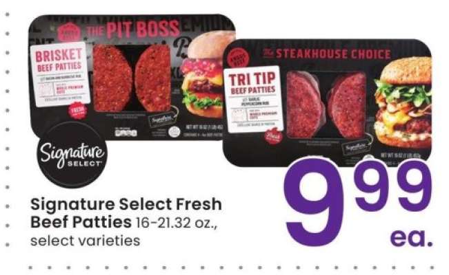 Signature Select Fresh Beef Patties - 16-21.32 oz., select varieties