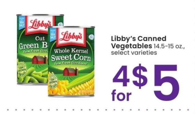 Libby's Canned Vegetables - 14.5-15 oz., select varieties