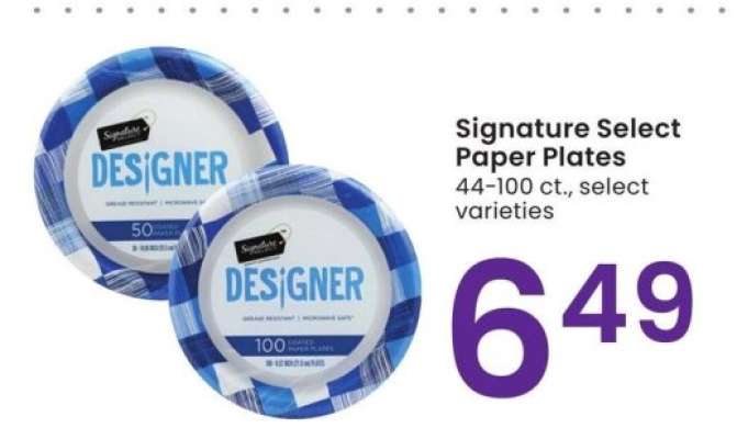 Signature Select Paper Plates - 44-100 ct., select varieties