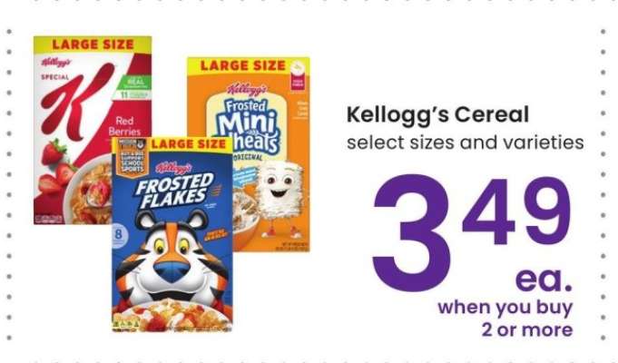 Kellogg's Cereal - select sizes and varieties