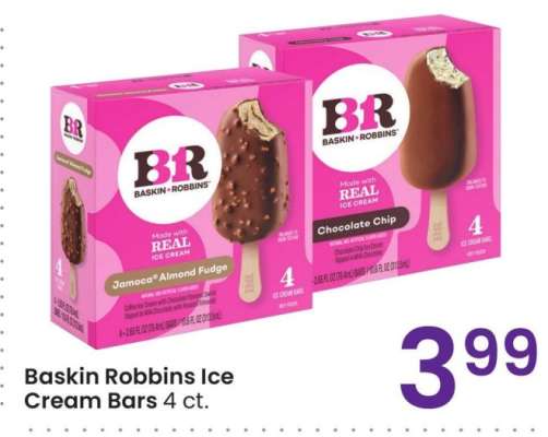 Baskin Robbins Ice Cream Bars - 4 ct.