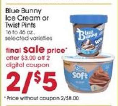 Blue Bunny Ice Cream or Twist Pints