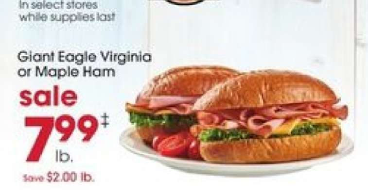 Giant Eagle Virginia or Maple Ham