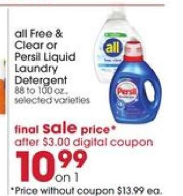 all Free & Clear or Persil Liquid Laundry Detergent