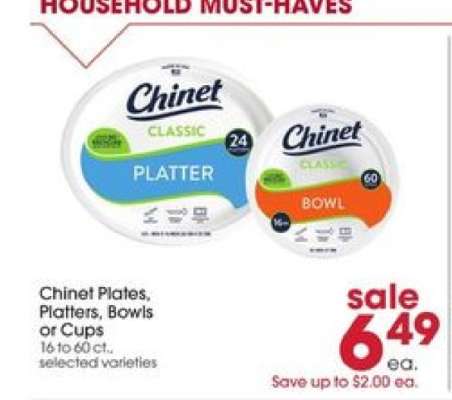 Chinet Plates, Platters, Bowls or Cups