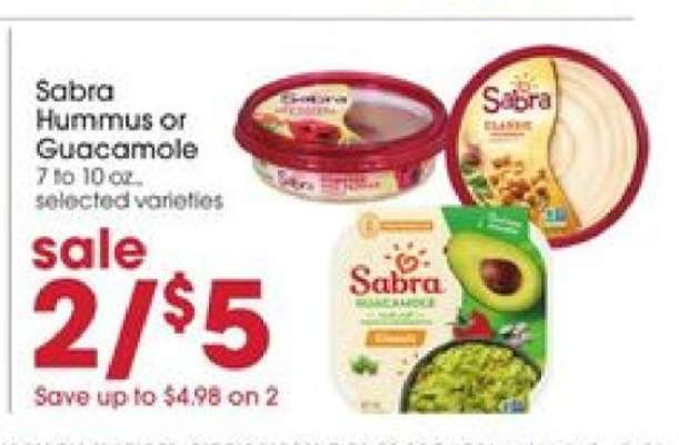 Sabra Hummus or Guacamole