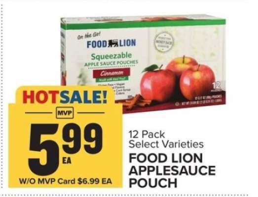 FOOD LION APPLESAUCE POUCH