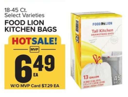 FOOD LION KITCHEN BAGS