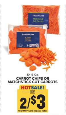 Carrot Chips or Matchstick Cut Carrots