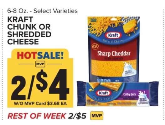 Kraft Chunk or Shredded Cheese