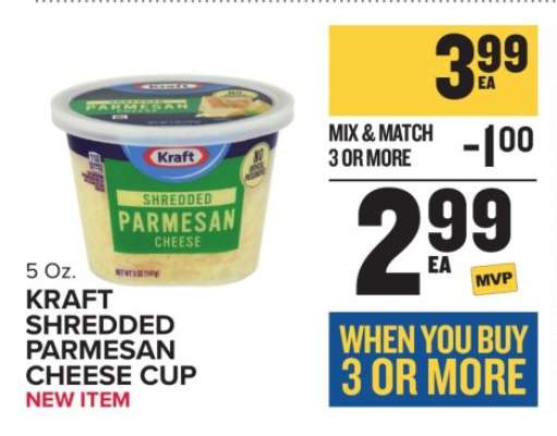 Kraft Shredded Parmesan Cheese Cup