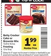 Betty Crocker Cake or Brownie Mix, Frosting