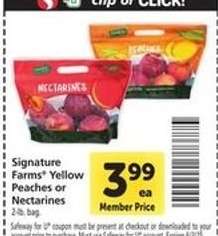 Signature Farms Yellow Peaches or Nectarines