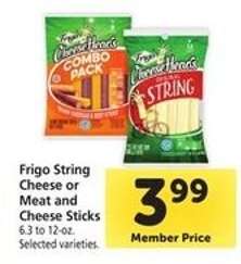 Frigo String Cheese or Meat and Cheese Sticks
