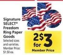 Signature SELECT Freedom Ring Paper Goods