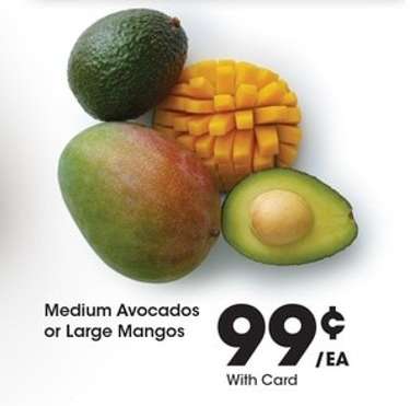Medium Avocados or Large Mangos